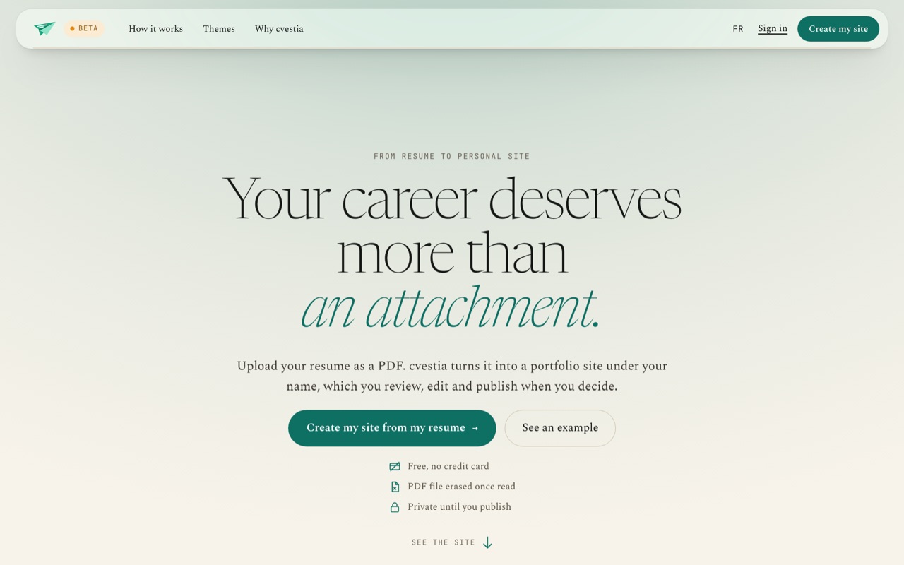 cvestia.com home page