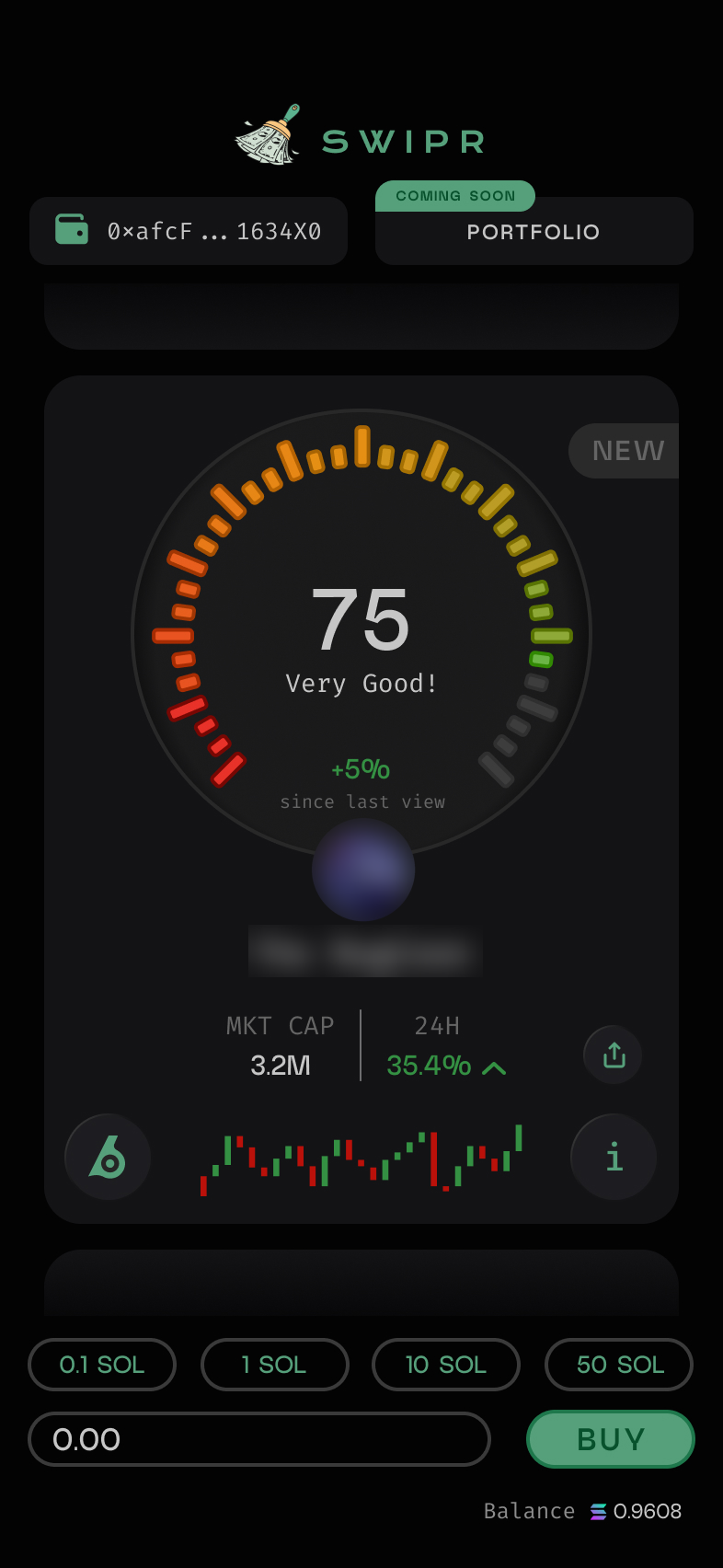 Swipr score screen